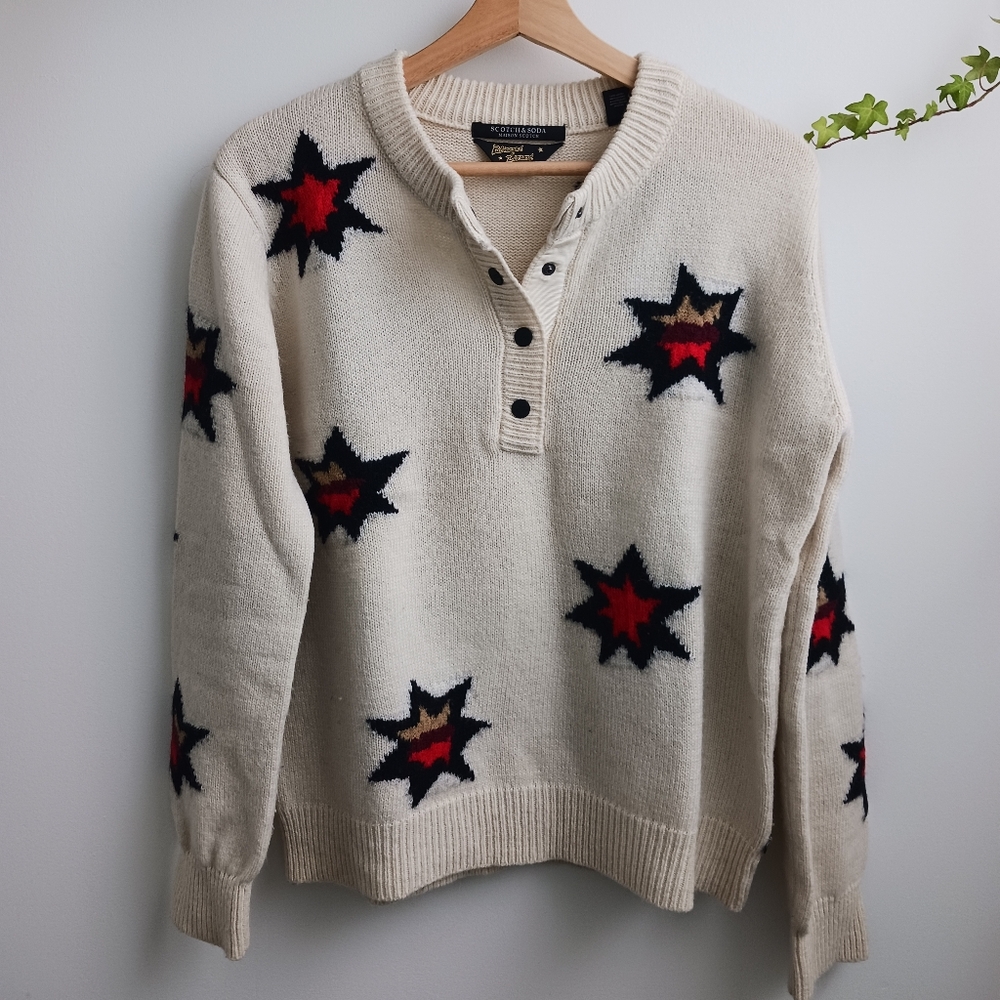 Scotch & Soda Embroidered Star Knit Sweater - Picture 4 of 11
